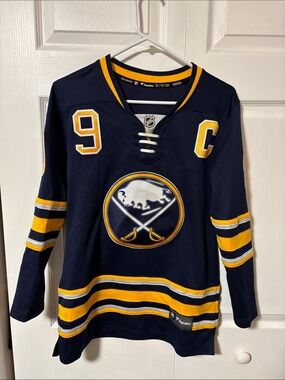 Fanatics Navy and Gold Buffalo Sabres #9 Captain Hockey Jersey